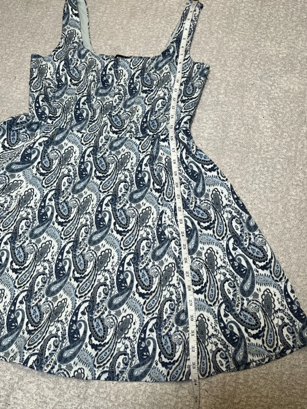AQUA Paisley Square Neck Mini Dress Size Medium